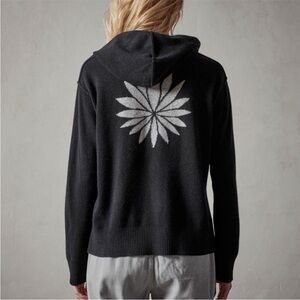 James Perse 100% Cashmere Agave Graphic Hoodie